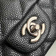 Chanel Mini Flap Bag Silver-tone Metal Caviar Leather Black Size 20cm - 2