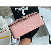 Chanel Mini Flap Bag Silver-tone Metal Caviar Leather Pink Size 20cm - 6