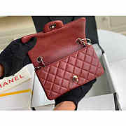 Chanel Mini Flap Bag Silver-tone Metal Caviar Leather Burgundy Size 20cm - 5