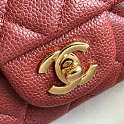 Chanel Mini Flap Bag Gold-tone Metal Caviar Leather Burgundy Size 20cm - 3