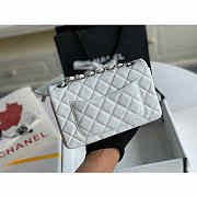 Chanel Mini Flap Bag Silver-tone Metal Caviar Leather White Size 20cm - 4