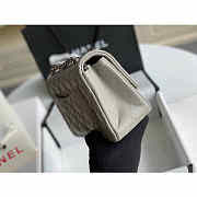 Chanel Mini Flap Bag Silver-tone Metal Caviar Leather Grey Size 20cm - 5