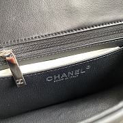 Chanel Lambskin Mini Flap Bag Silver-Tone Metal Black Size 20cm - 2