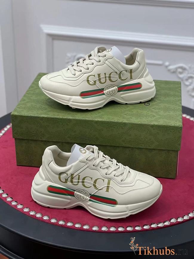 Gucci Rhyton leather Gucci Logo sneaker White 528892  - 1