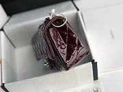 Chanel CF Big Mini Patent Leather Small Bag Red Wine (Sliver lock) 1116 Size 20 - 6