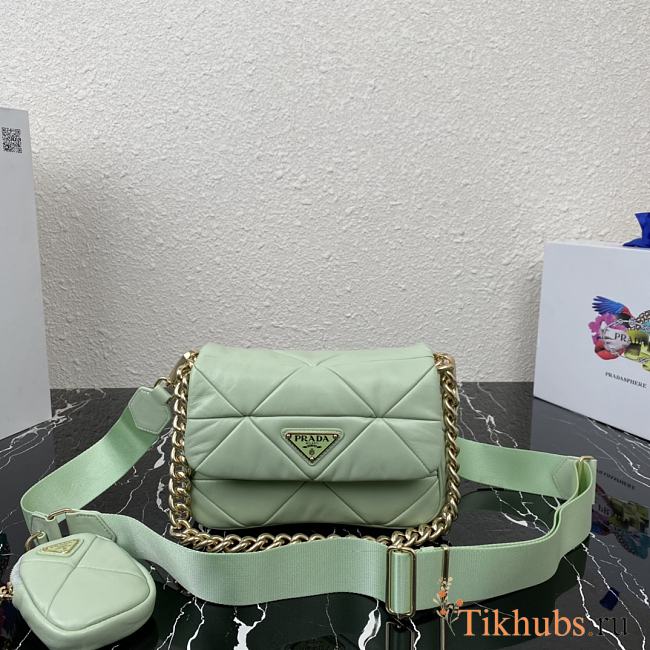 Prada Three-In-One Female Bag Green 1BD292 Size 21 x 16 x 7 cm - 1