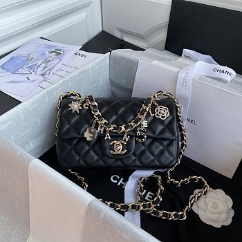 Chanel Flap Bag Lambskin Black AS2326 Size 20 x 12 x 6 cm