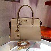 Prada Calf Leather Beige Handbag IBA046 Size 30 x 22 cm - 1