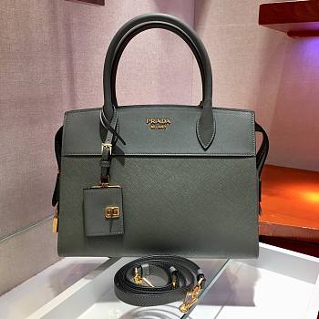 Prada Calf Leather Green Handbag IBA046 Size 30 x 22 cm