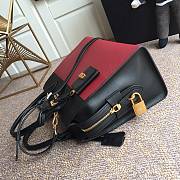 Prada Calf Leather Red Black Handbag IBA046 Size 30 x 22 cm - 6