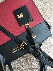 Prada Calf Leather Red Black Handbag IBA046 Size 30 x 22 cm - 3