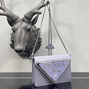 Prada Large Triangle Flip Cover Bag Purple 1BH189 Size 17 x 9.5 x 3.5 cm - 4