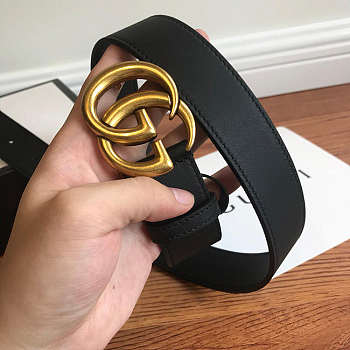 Gucci GC Logo Belt Gold Buckle