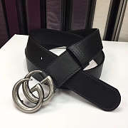 Gucci GC Logo Belt Silver Buckle - 1