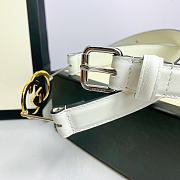 Gucci Belt Gold GC Logo White - 4