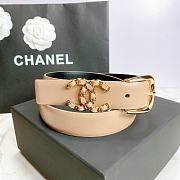 Chanel Calfskin And Golden Metal Belt Nude - 1