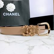 Chanel Calfskin And Golden Metal Belt Nude - 4