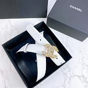 Chanel Belt Gold CC Buckle White 3 cm - 1