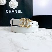 Chanel Belt Gold CC Buckle White 3 cm - 6