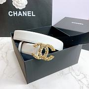 Chanel Belt Gold CC Buckle White 3 cm - 5