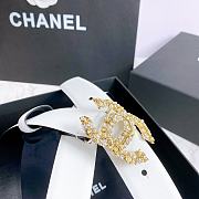 Chanel Belt Gold CC Buckle White 3 cm - 2