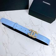 Chanel Belt Gold CC Buckle Blue 3 cm - 6