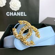 Chanel Belt Gold CC Buckle Blue 3 cm - 2