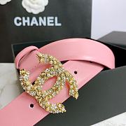 Chanel Belt Gold CC Buckle Pink 3 cm - 3