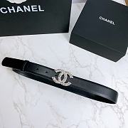 Chanel Belt Silver CC Buckle Black 3 cm - 3