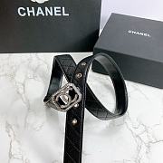 Chanel Belt Silver CC Buckle Black 3 cm 02 - 2