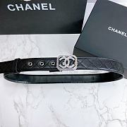 Chanel Belt Silver CC Buckle Black 3 cm 02 - 4