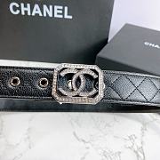 Chanel Belt Silver CC Buckle Black 3 cm 02 - 6