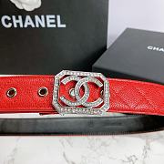 Chanel Belt Silver CC Buckle Red 3 cm 02 - 2