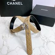 Chanel Belt Silver CC Buckle Beige 3 cm 02 - 6