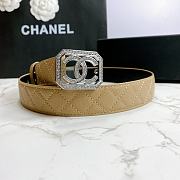 Chanel Belt Silver CC Buckle Beige 3 cm 02 - 5