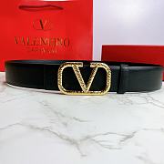 Valentino Belt Gold Vlogo Black Size 4 cm 01 - 1