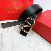 Valentino Belt Gold Vlogo Black Size 4 cm 01 - 5