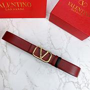 Valentino Belt Gold Vlogo Wine Red Size 4 cm  - 4