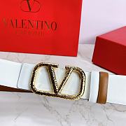 Valentino Belt Gold Vlogo White Size 4 cm - 5