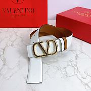 Valentino Belt Gold Vlogo White Size 4 cm - 4