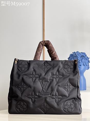 LV Onthego Econyl Nylon Pillow Puffer Black Size 41 x 34 x 19 cm