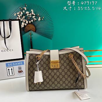 Gucci Padlock Shoulder Bag White 479197 Size 35 x 23.5 x 14 cm