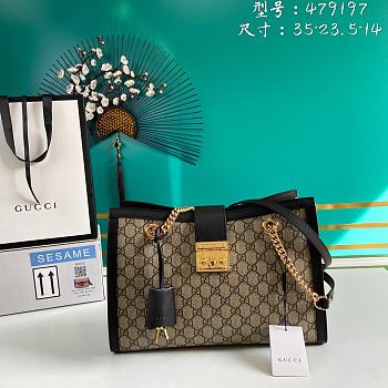 Gucci Padlock Shoulder Bag Black 479197 Size 35 x 23.5 x 14 cm