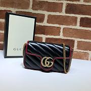 Gucci GG Marmont Dark Black/Red 574969 Size 16.5 x 10.2 x 5.1 cm - 1