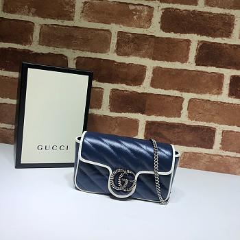 Gucci GG Marmont Dark Dark Blue/White 574969 Size 16.5 x 10.2 x 5.1 cm