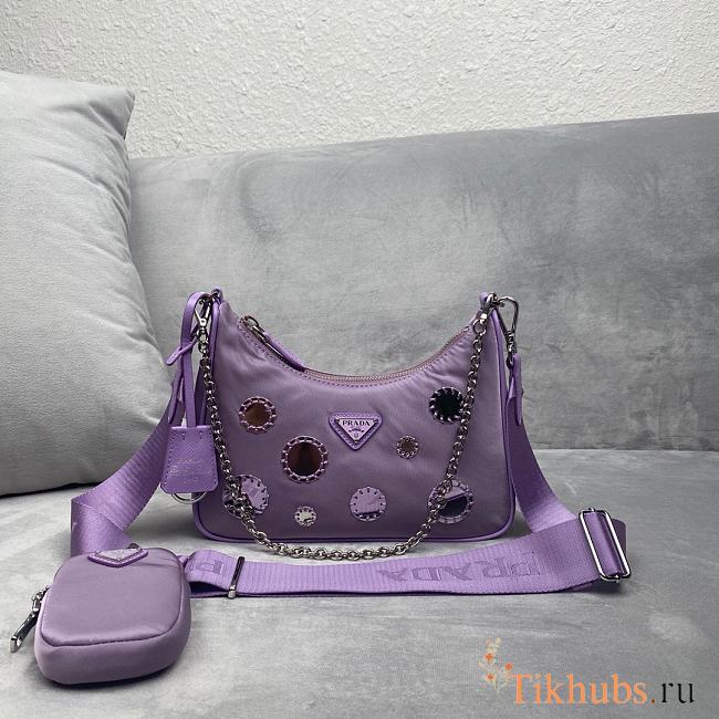 Prada polka-dot bag 1BH204 Purple Size 22 x 12 x 6 cm - 1