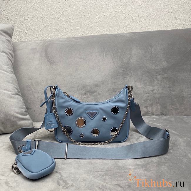 Prada polka-dot bag 1BH204 Blue Size 22 x 12 x 6 cm - 1