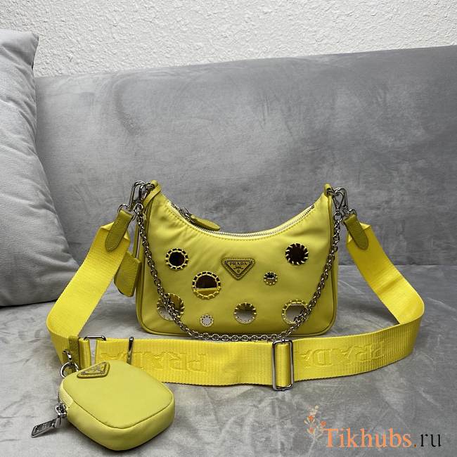 Prada polka-dot bag 1BH204 Yellow Size 22 x 12 x 6 cm - 1