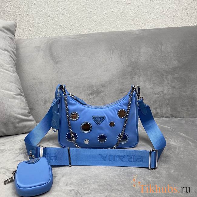 Prada polka-dot bag 1BH204 Dark Blue Size 22 x 12 x 6 cm - 1