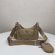 Prada Nylon Hobo Polka-Dot Bag 1BH204 Beige Size 22 x 12 x 6 cm - 1